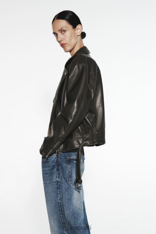 Zara hädas kunstnahast biker jope naised must Riietus 42F0H119