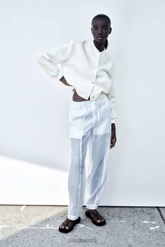 Zara kärbitud pommitaja naised ekru Riietus 42F0H137