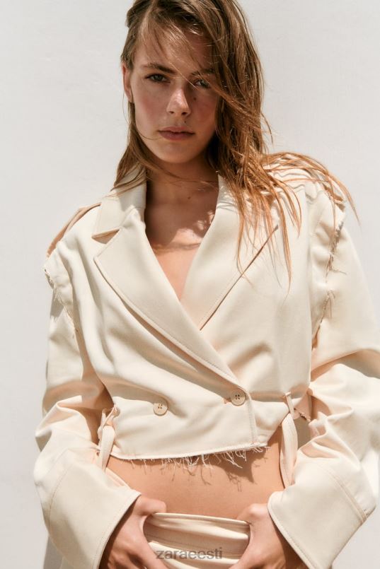 Zara kabriolett crop jope naised helebeež Riietus 42F0H111