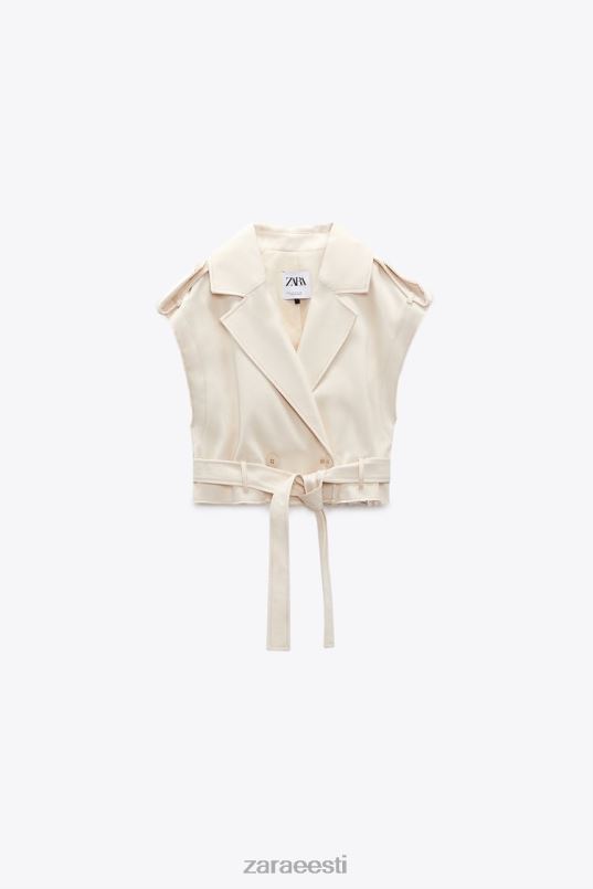 Zara kabriolett crop jope naised helebeež Riietus 42F0H111