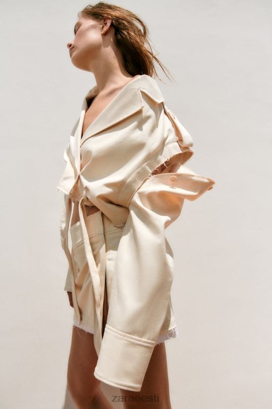 Zara kabriolett crop jope naised helebeež Riietus 42F0H111