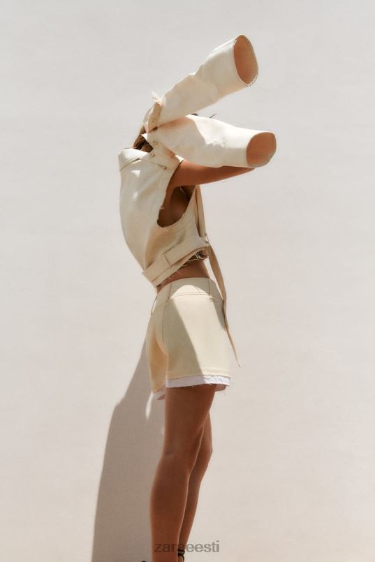 Zara kabriolett crop jope naised helebeež Riietus 42F0H111