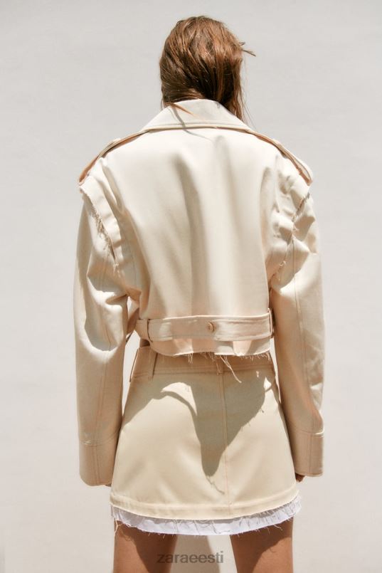 Zara kabriolett crop jope naised helebeež Riietus 42F0H111