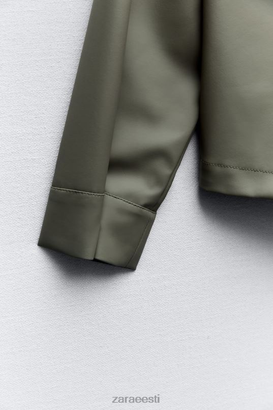 Zara kapuutsiga kummeeritud vihmamantel naised khaki Riietus 42F0H109