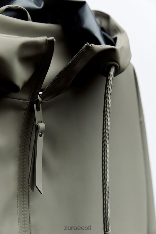 Zara kapuutsiga kummeeritud vihmamantel naised khaki Riietus 42F0H109