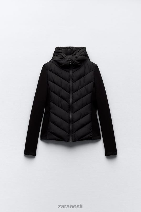 Zara kombineeritud tepitud jakk naised must Riietus 42F0H6