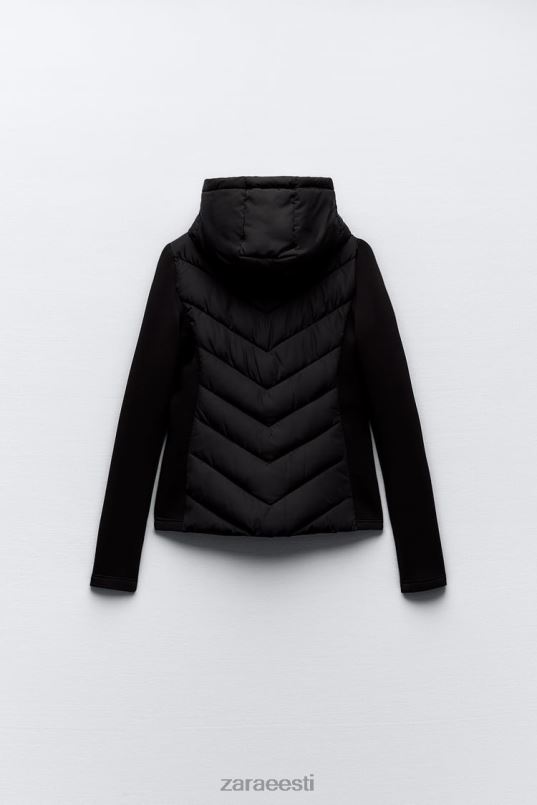 Zara kombineeritud tepitud jakk naised must Riietus 42F0H6