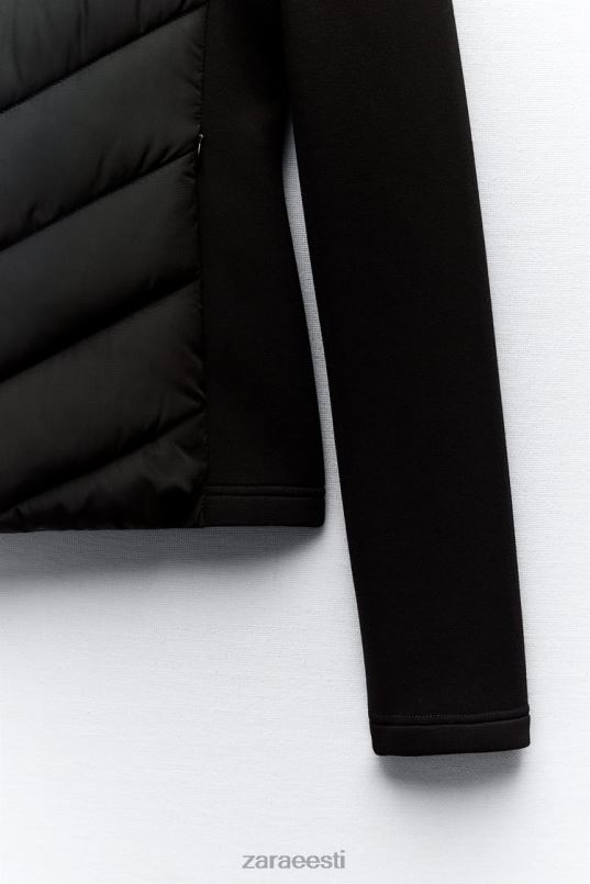 Zara kombineeritud tepitud jakk naised must Riietus 42F0H6