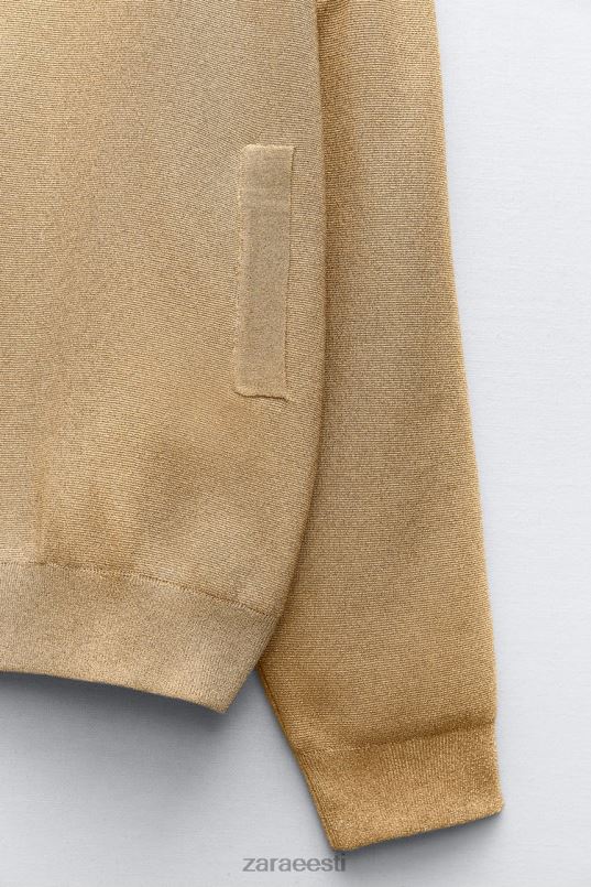 Zara koo metallniidiga bomberkardigan naised kuldne Riietus 42F0H14