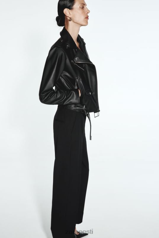 Zara kunstnahast biker jope naised must Riietus 42F0H53