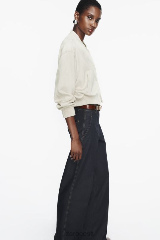 Zara kunstnahast bomber jope naised ekru Riietus 42F0H36