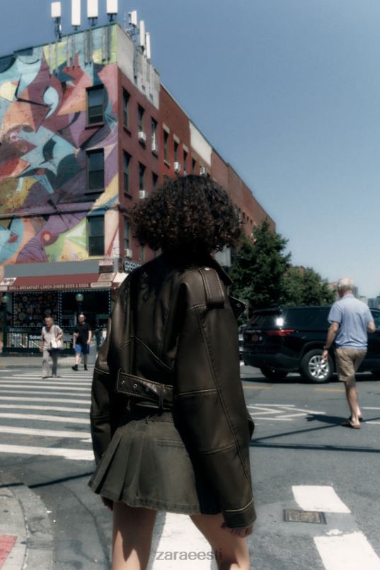 Zara kunstnahast jakk naised süsi Riietus 42F0H29