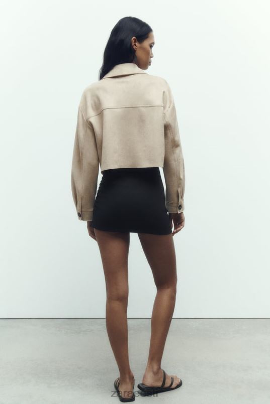 Zara kunstnahast lühike jope naised naarits Riietus 42F0H75