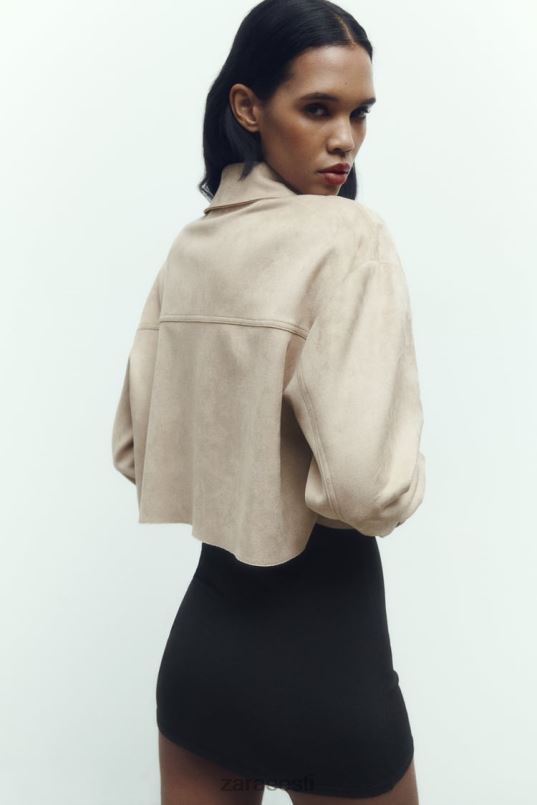 Zara kunstnahast lühike jope naised naarits Riietus 42F0H75