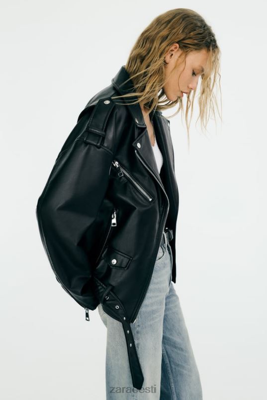 Zara kunstnahast ülisuur jope naised must Riietus 42F0H32