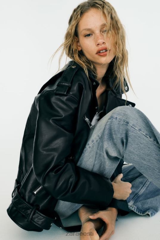 Zara kunstnahast ülisuur jope naised must Riietus 42F0H32