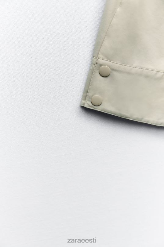 Zara lühike kapuutsiga parka naised ekru Riietus 42F0H5