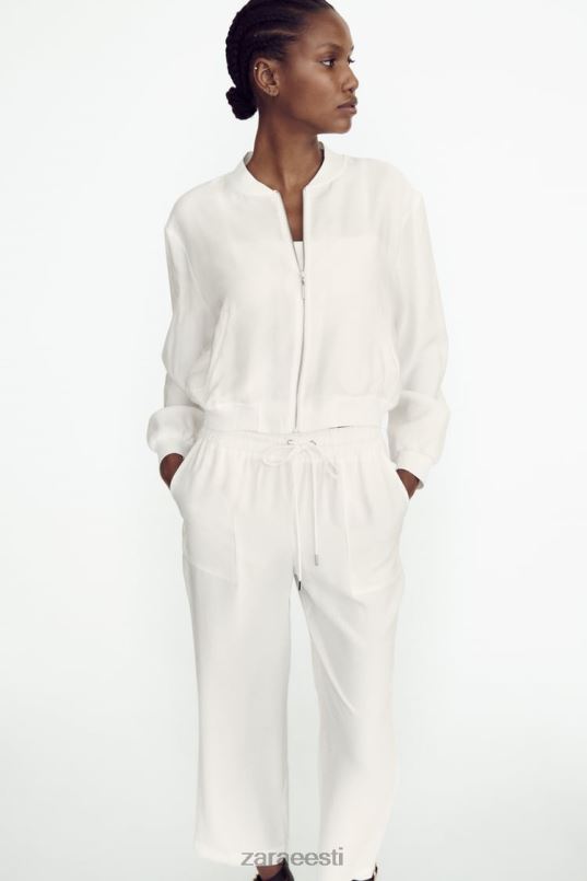 Zara lendav bomber jope naised austri valge Riietus 42F0H130