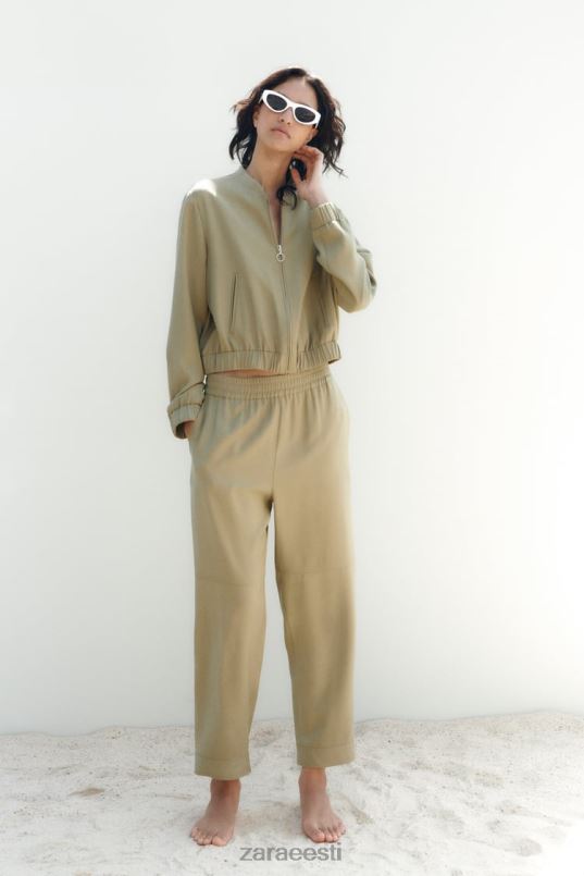 Zara lendav bomber jope naised khaki Riietus 42F0H106