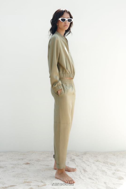 Zara lendav bomber jope naised khaki Riietus 42F0H106