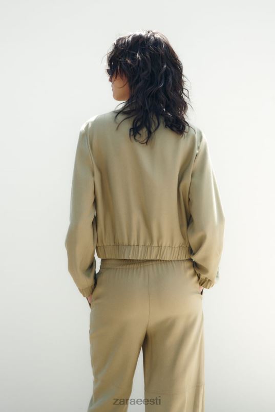 Zara lendav bomber jope naised khaki Riietus 42F0H106
