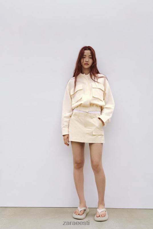 Zara linasegust bomber jope naised helebeež Riietus 42F0H95