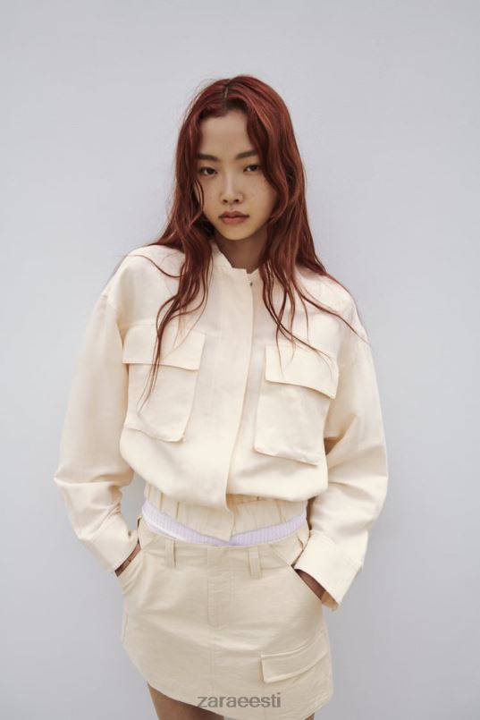 Zara linasegust bomber jope naised helebeež Riietus 42F0H95