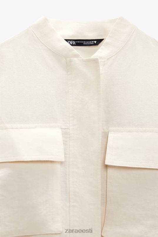 Zara linasegust bomber jope naised helebeež Riietus 42F0H95