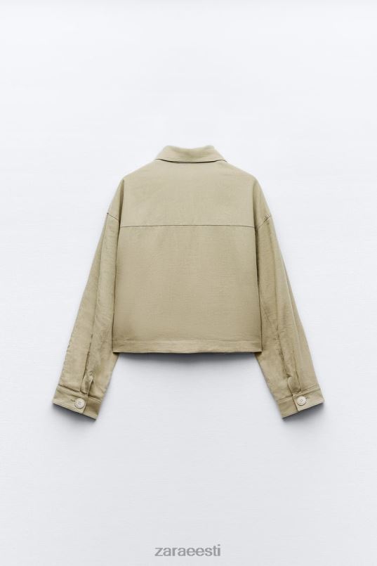 Zara linasegust lühike jakk naised khaki Riietus 42F0H115