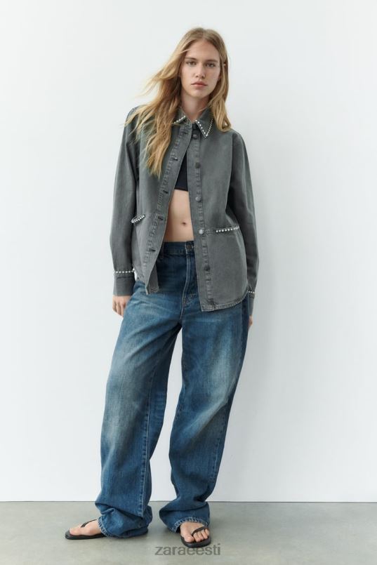 Zara ülisuur rhinestone'i pealissärk naised hall Riietus 42F0H82