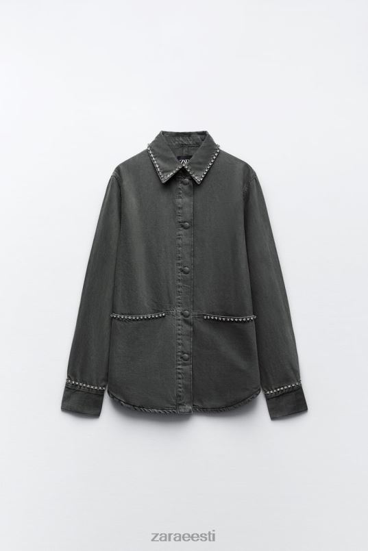 Zara ülisuur rhinestone'i pealissärk naised hall Riietus 42F0H82