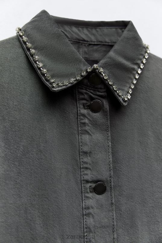 Zara ülisuur rhinestone'i pealissärk naised hall Riietus 42F0H82