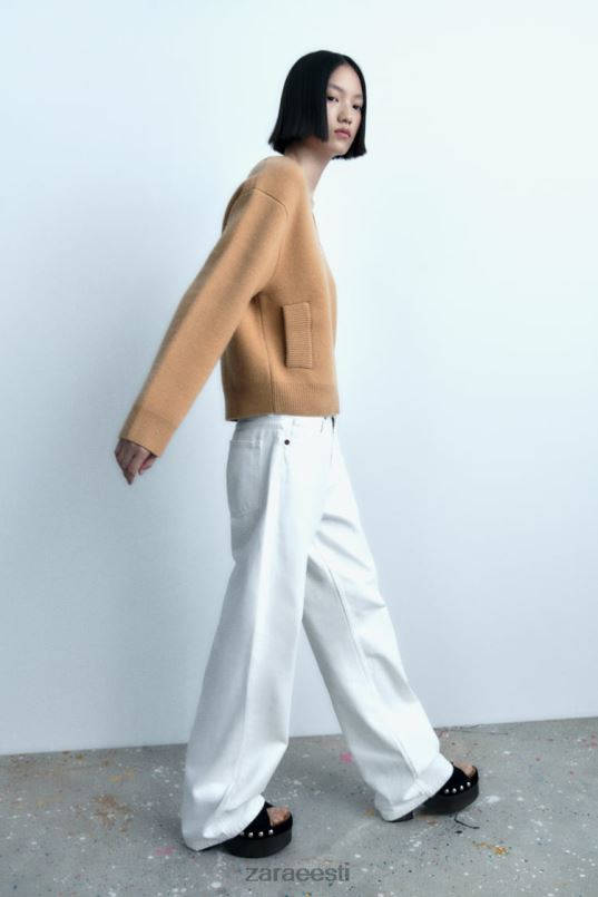 Zara lukuga villapomm naised taupe pruun Riietus 42F0H27