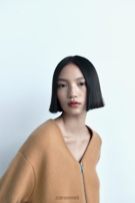 Zara lukuga villapomm naised taupe pruun Riietus 42F0H27