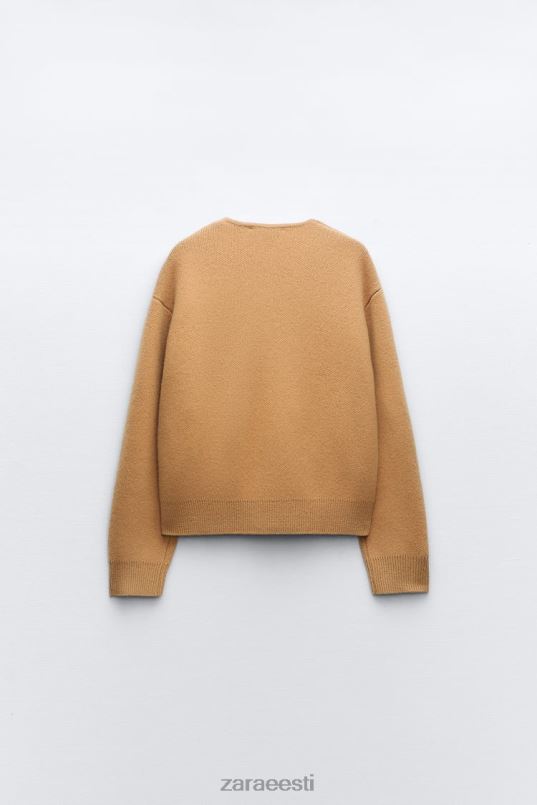 Zara lukuga villapomm naised taupe pruun Riietus 42F0H27