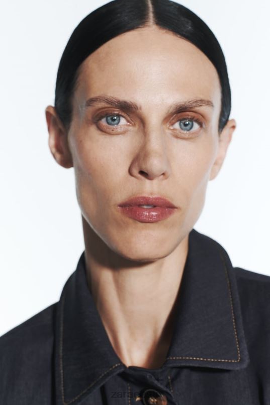 Zara pealtõmmeldud crop jope naised indigo Riietus 42F0H86