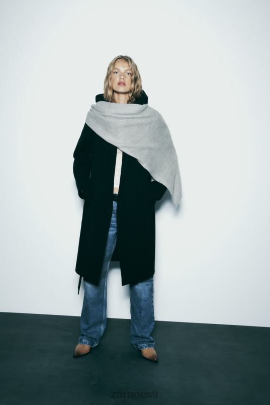 Zara pehme kapuutsiga mantel naised must Riietus 42F0H3