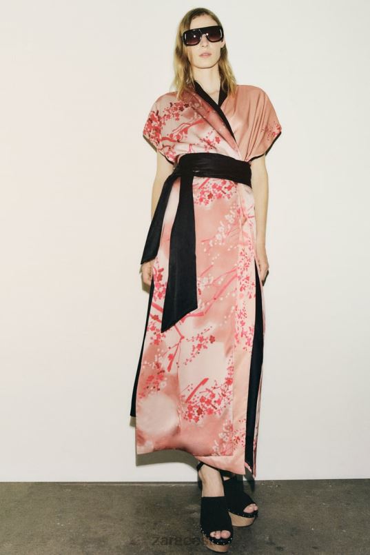 Zara pika trükiga kimono naised roosa Riietus 42F0H105