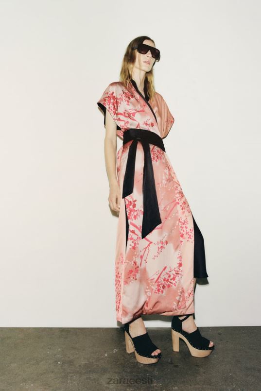Zara pika trükiga kimono naised roosa Riietus 42F0H105