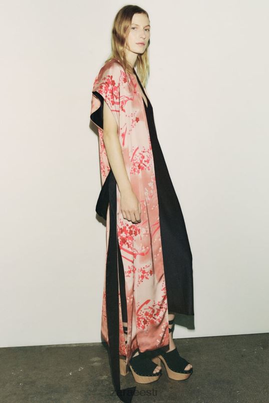 Zara pika trükiga kimono naised roosa Riietus 42F0H105