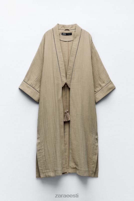 Zara pitsist sisetükiga kimono naised khaki Riietus 42F0H134