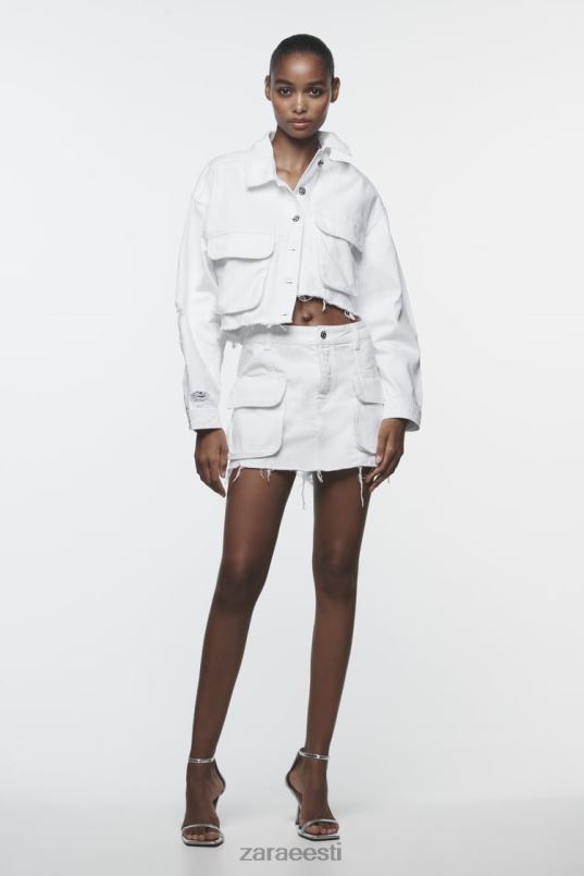 Zara rebenenud z1975 teksajakk naised valge Riietus 42F0H103