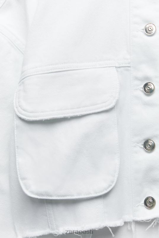 Zara rebenenud z1975 teksajakk naised valge Riietus 42F0H103