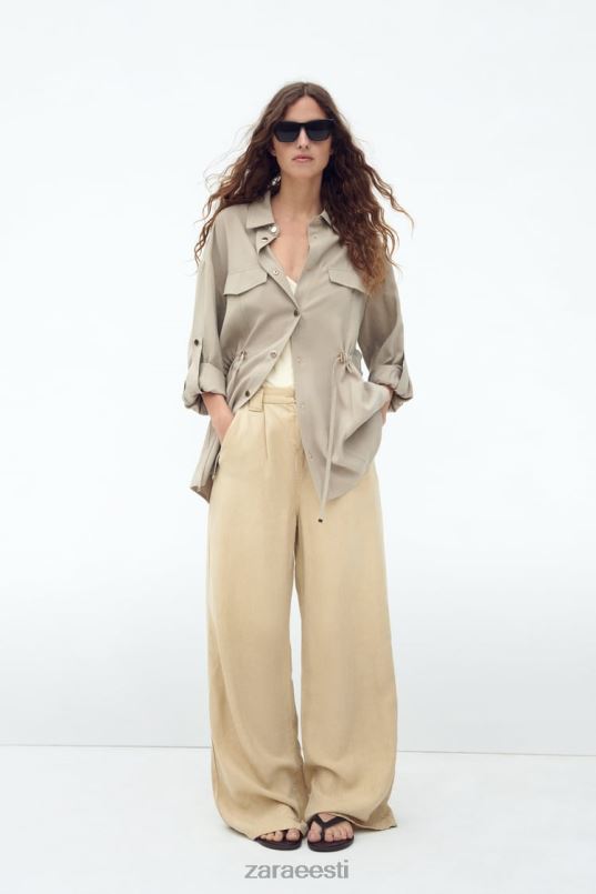 Zara reguleeritava vöökohaga särk naised liiv Riietus 42F0H100