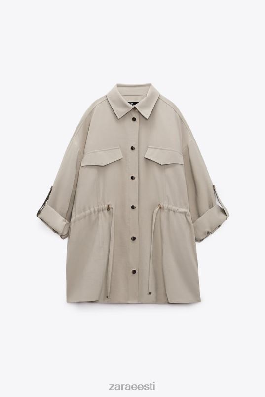 Zara reguleeritava vöökohaga särk naised liiv Riietus 42F0H100