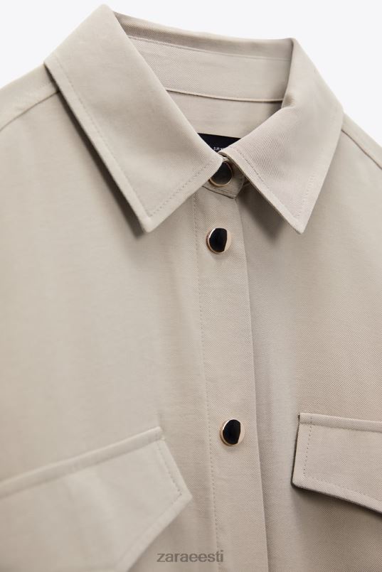 Zara reguleeritava vöökohaga särk naised liiv Riietus 42F0H100