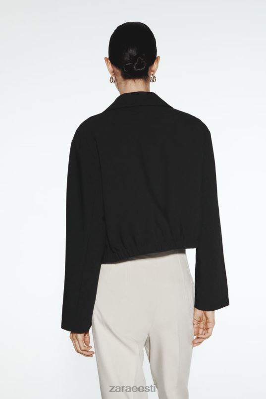 Zara särgi stiilis bomber jope naised must Riietus 42F0H44