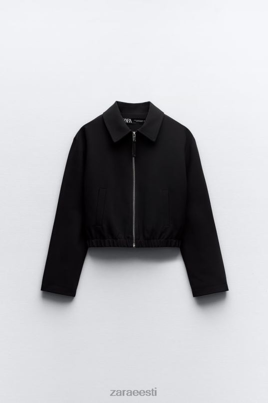 Zara särgi stiilis bomber jope naised must Riietus 42F0H44