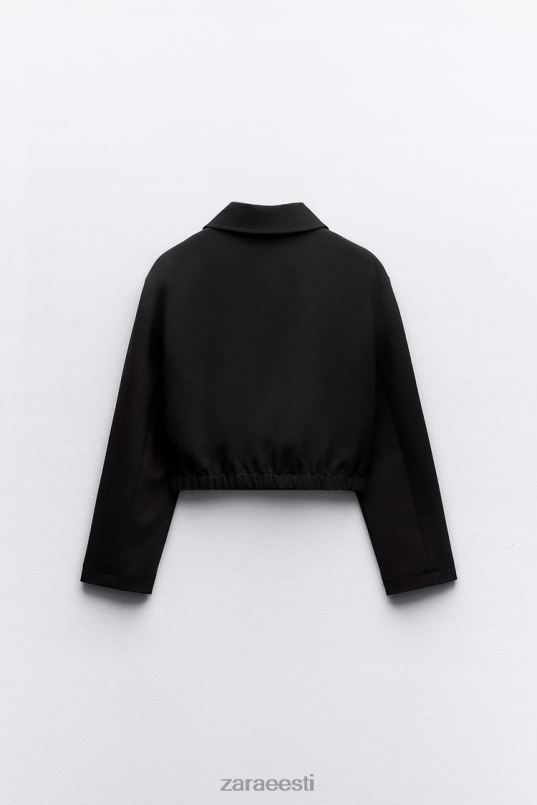 Zara särgi stiilis bomber jope naised must Riietus 42F0H44