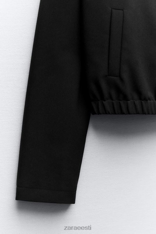 Zara särgi stiilis bomber jope naised must Riietus 42F0H44